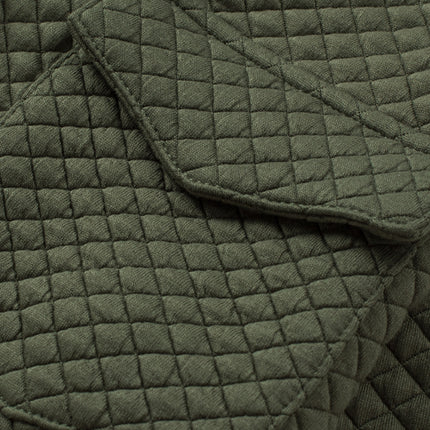 Black Retro Quilted Flap Pocket Button Shacket