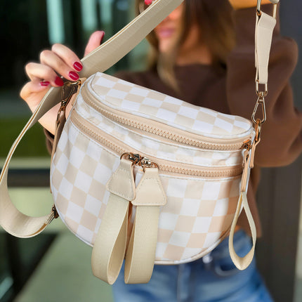 Checkerboard Compact Crossbody Bag