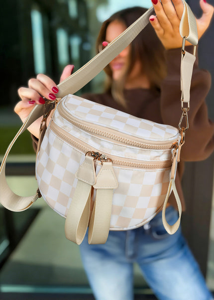 Checkerboard Compact Crossbody Bag