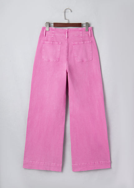 Mist 2-Button High Waist Flared Bottom Jeans