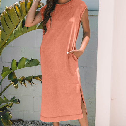 Carrot Pocketed T-shirt Long Dress