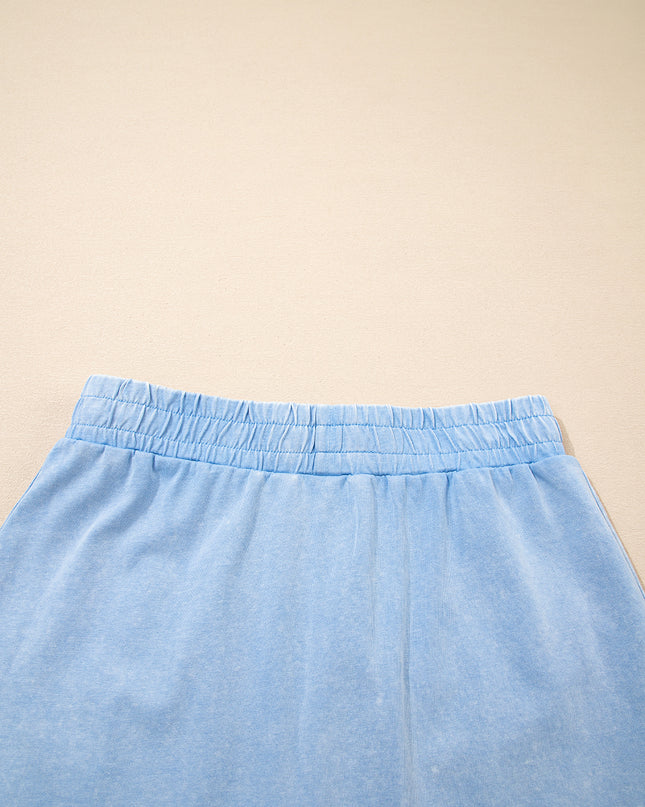 Myosotis 2 Pieces Cotton Tank Top Lined Split Skirt Set