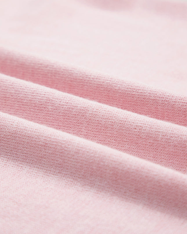 Strawberry Pink Lacy V Neckline Short Sleeve Sweater