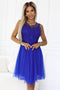 Cornflower Blue Guipure Tulle Dress – Caterina