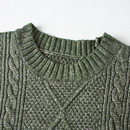 Parchment Cable Knit Drop Shoulder Loose Fit Sweater Dress