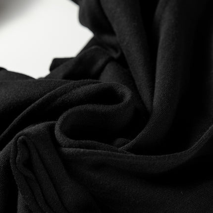 Black Seamed Drawstring High Waist Wide Leg Sweatpants
