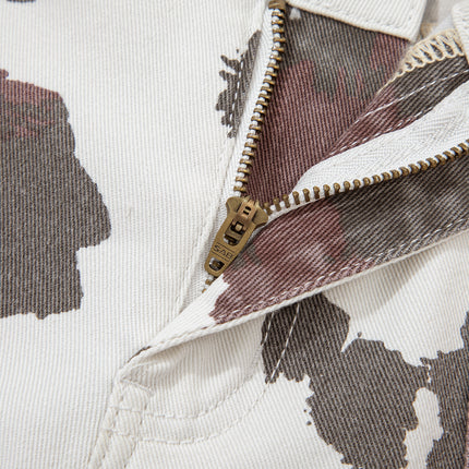 Brown Cow Spots Printed Multi Pocketed Jeans