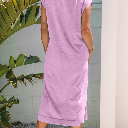 Carrot Pocketed T-shirt Long Dress