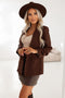 588-3 Women's classic jacket with draped sleeves - chocolate