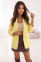 588-5 Women's classic blazer with draped sleeves - yellow