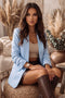 588-6 Women's classic blazer with draped sleeves - sky blue
