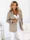 588-8 Women's classic blazer with draped sleeves - fango