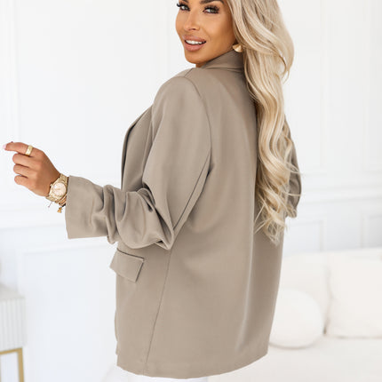 21772-3-588-8 Women's classic blazer with draped sleeves - fango-3