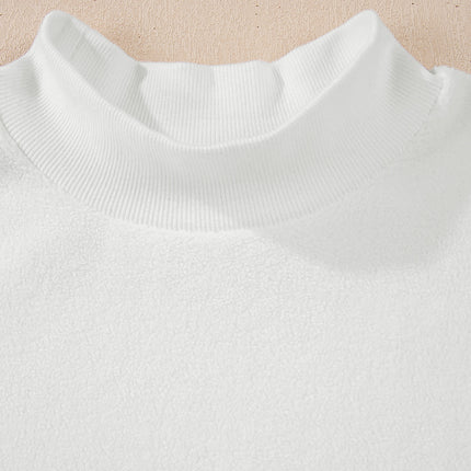 Bright Pink Oversize Drop Shoulder Reversible Mock Neck Sweatshirt