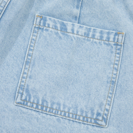 Beau Blue Studded Side Slit Leg Frayed Pocketed Wide Leg Jeans
