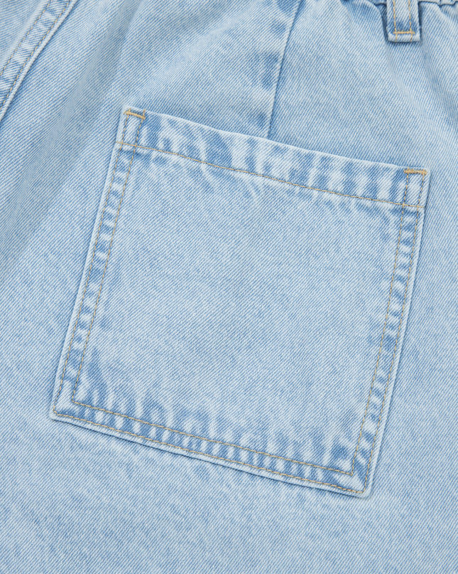 Beau Blue Studded Side Slit Leg Frayed Pocketed Wide Leg Jeans