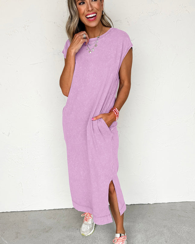 Carrot Pocketed T-shirt Long Dress