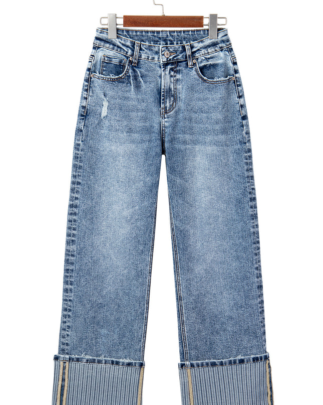 Ashleigh Blue Cuffed Straight Loose Jeans