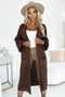 Chocolate Long Sweater Cape Cardigan with Pockets