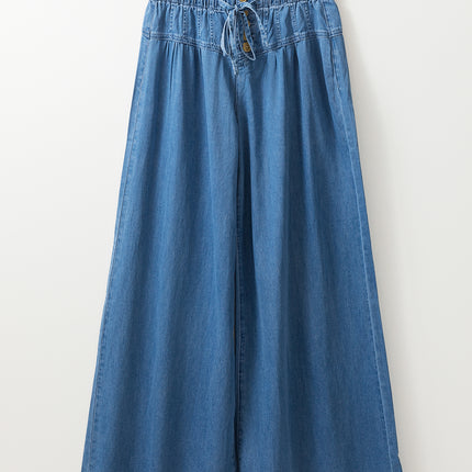 Button Fly Waist Wide Leg Jeans