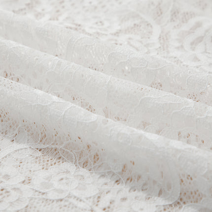 White Tie Spaghetti Straps Floral Lace Overlay Long Dress