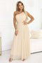 Sparkling Champagne Beige One-Shoulder Evening Dress