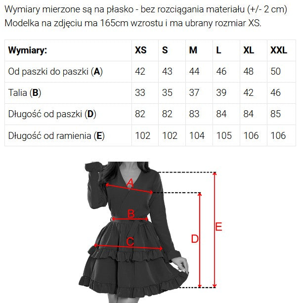 657-1 Elegant midi dress with a wrap neckline and tulle sleeves - black
