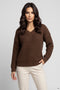 Chocolate Chunky Knit V-Neck Oversized Sweater