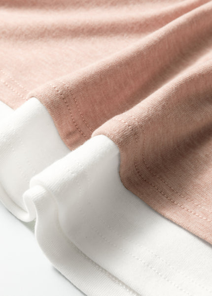 Smoke Gray False Two Piece Color Block Patchwork Long Sleeve Top