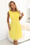 676-3 Wedding dress with a tulle layer and accentuated waist - lemon limoncello