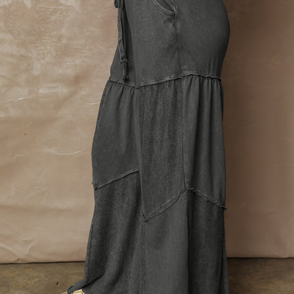 Careys Tiered Wide Leg Patchwork Drawstring Pants