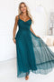 Green Tulle Maxi Dress with Wrap Neckline – NILA