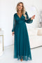 Sea Green Tulle Maxi Dress with Wrap Neckline – Nerissa
