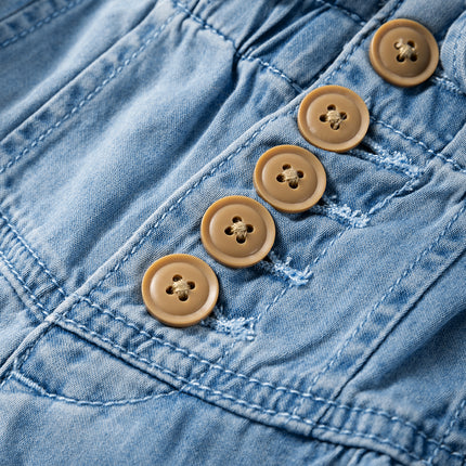 Button Fly Waist Wide Leg Jeans