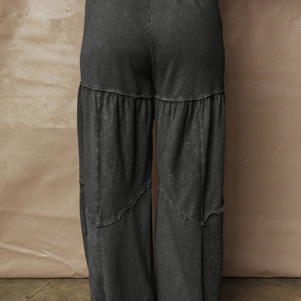 Careys Tiered Wide Leg Patchwork Drawstring Pants