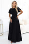 Black Maxi Dress with Sequin Sleeves – Mirella
