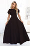 Chocolate Brown Maxi Dress with Sequin Sleeves – Mirella