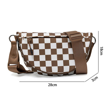 White Checkered Shoulder Bag
