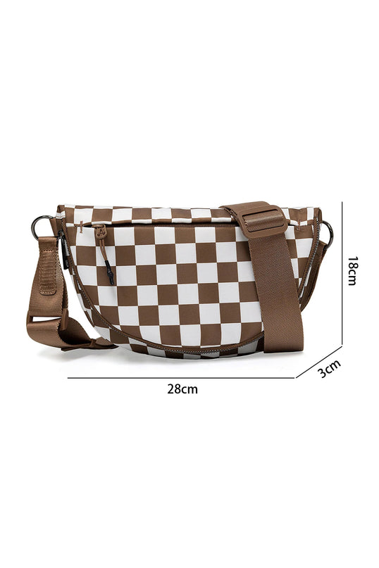 White Checkered Shoulder Bag