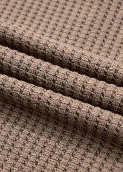 Casual Solid Color Textured Snap Button Collared Baggy Top