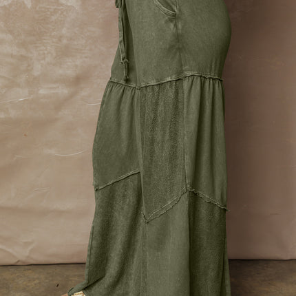 Ashleigh Blue Careys Tiered Wide Leg Patchwork Drawstring Pants