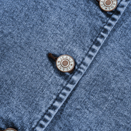 Ashleigh Blue Buttoned Front Slit Denim Vest