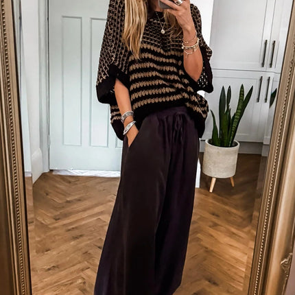 Red 3/4 Draped Sleeve Slouchy Sweater