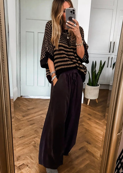 Red 3/4 Draped Sleeve Slouchy Sweater