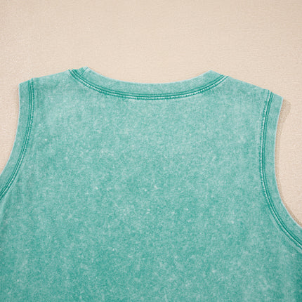 Sea Green Tank Mini Dress with Pockets