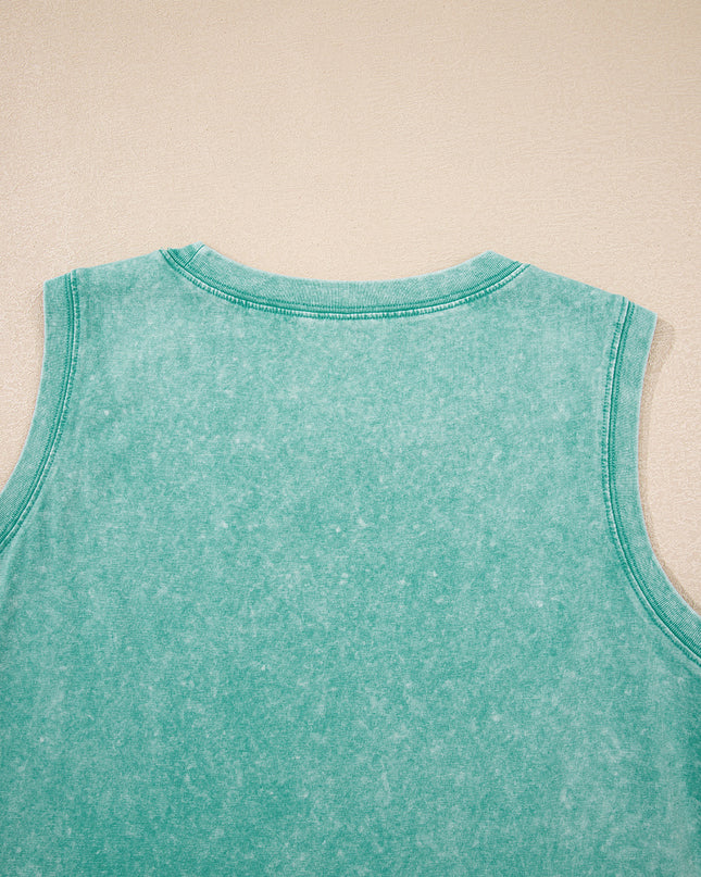 Sea Green Tank Mini Dress with Pockets