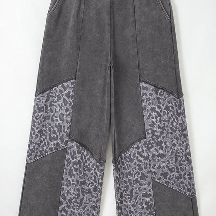 Leopard Patchwork Coffee Loose Pants
