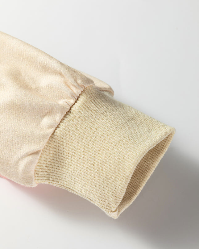 Khaki Washed French Terry Flower Print Sweatshirt