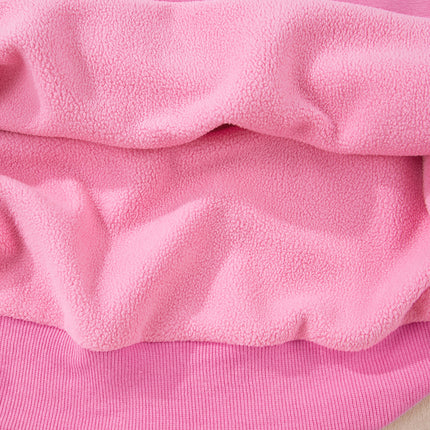 Bright Pink Oversize Drop Shoulder Reversible Mock Neck Sweatshirt