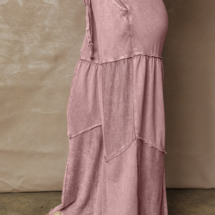 Careys Tiered Wide Leg Patchwork Drawstring Pants